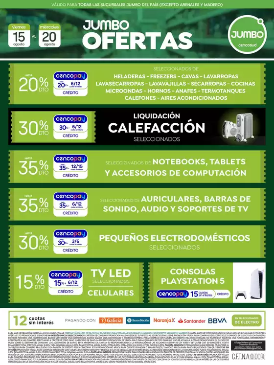 Catálogo Jumbo en Mar del Plata | Oferta | Electro  | 2025-08-16T00:00:00.000Z - 2025-08-20T00:00:00.000Z