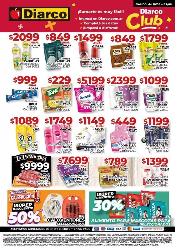 Catálogo Diarco en San Miguel de Tucumán | Diarco Ofertas Interior | 2025-08-18T00:00:00.000Z - 2025-08-22T00:00:00.000Z