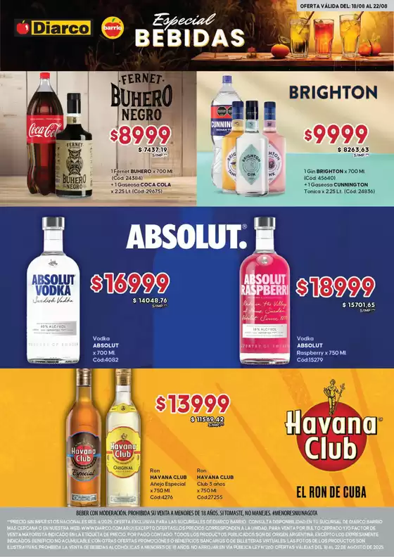 Catálogo Diarco en San Miguel de Tucumán | Diarco Especial Bebidas | 2025-08-18T00:00:00.000Z - 2025-08-22T00:00:00.000Z