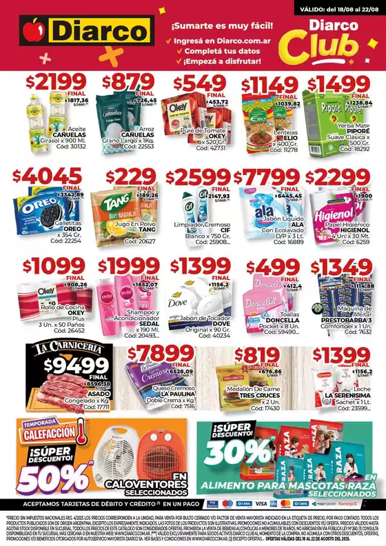 Catálogo Diarco en San Miguel de Tucumán | Diarco Ofertas Sur | 2025-08-18T00:00:00.000Z - 2025-08-22T00:00:00.000Z