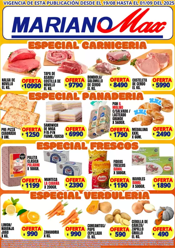 Catálogo Supermercados Mariano Max en González Catán | Ofertas y gangas exclusivas | 2025-08-19T00:00:00.000Z - 2025-09-01T00:00:00.000Z