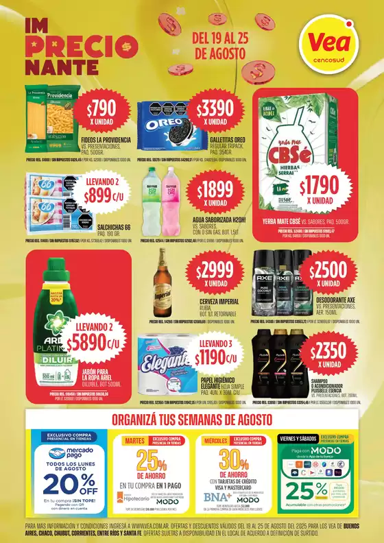 Catálogo Supermercados Vea en Villa Ballester | Oferta imPRECIOnante | 2025-08-19T00:00:00.000Z - 2025-08-25T00:00:00.000Z