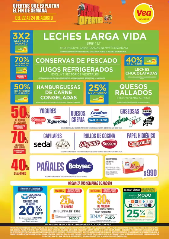 Catálogo Supermercados Vea en Capilla del Monte | Oferta fin de semana | 2025-08-22T00:00:00.000Z - 2025-08-24T00:00:00.000Z