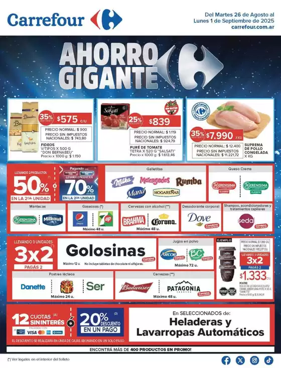 Ofertas Carrefour | 26 Agosto al 01 Septiembre