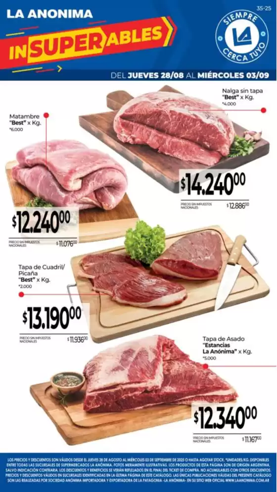 Catálogo La Anonima en Maipú (Mendoza) | Carnes, frutas y verduras | 2025-08-28T00:00:00.000Z - 2025-09-03T00:00:00.000Z