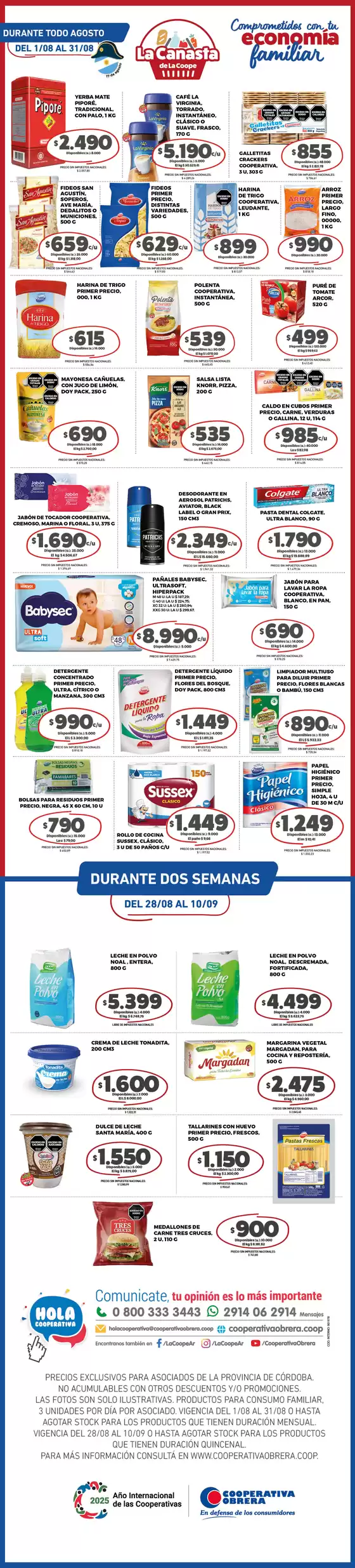 Catálogo Cooperativa Obrera en Maipú (Mendoza) | canasta VM-28082025 | 2025-08-01T00:00:00.000Z - 2025-09-10T00:00:00.000Z
