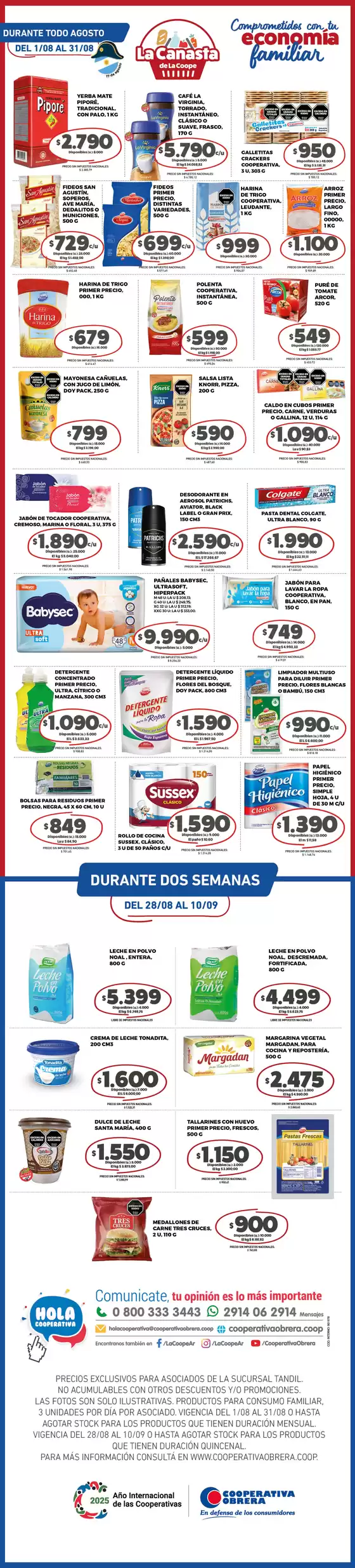 Catálogo Cooperativa Obrera en Maipú (Mendoza) | canasta TANDIL-28082025 | 2025-08-01T00:00:00.000Z - 2025-09-10T00:00:00.000Z