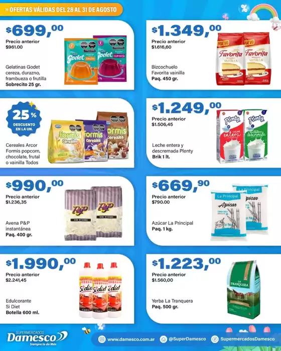 Catálogo Supermercados Damesco en Río Gallegos | Ofertas principales y descuentos | 2025-08-28T00:00:00.000Z - 2025-08-31T00:00:00.000Z
