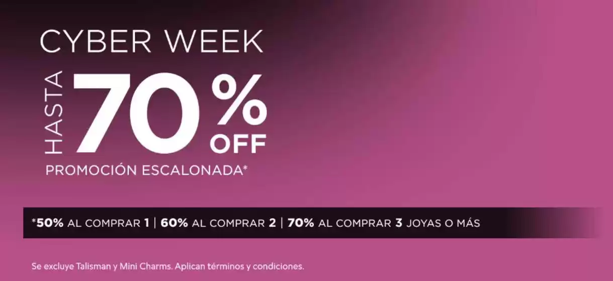 Catálogo Pandora | Cyber week! Hasta 70% Off. | 2025-12-02T00:00:00.000Z - 2025-12-06T00:00:00.000Z
