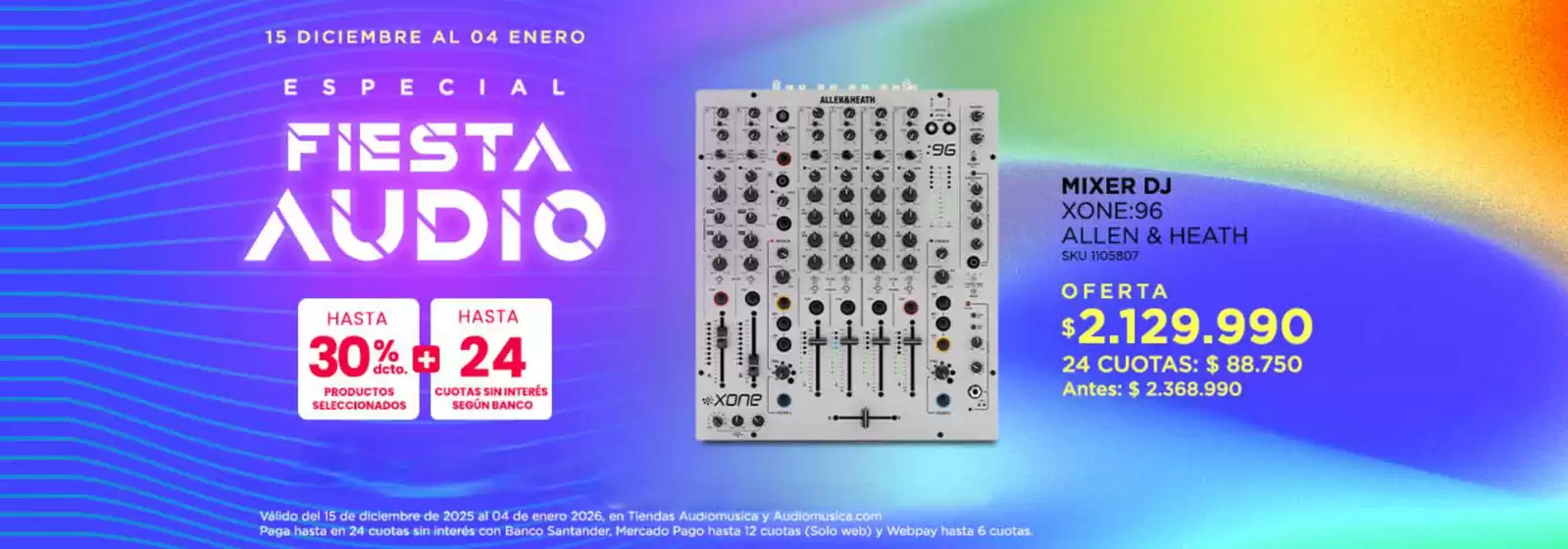 Catálogo Audiomusica en Huechuraba | Especial fiesta audio! | 2025-12-17T00:00:00.000Z - 2026-01-04T00:00:00.000Z