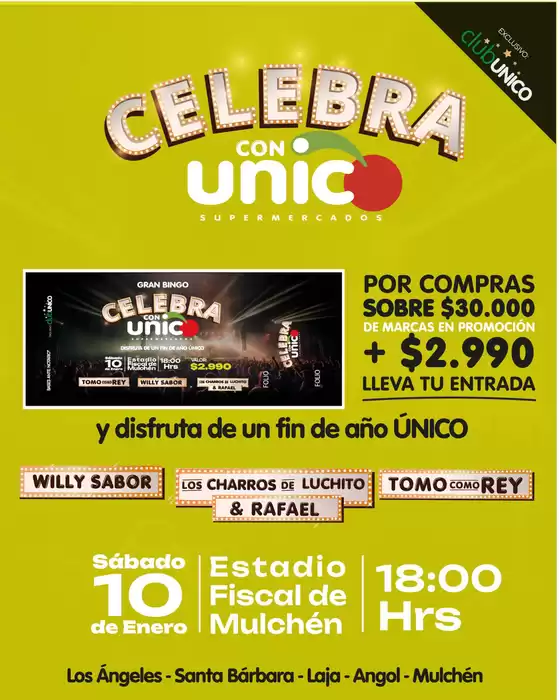 Catálogo Supermercado Único en Las Condes | Gran bingo show! | 2025-12-23T00:00:00.000Z - 2026-01-05T00:00:00.000Z