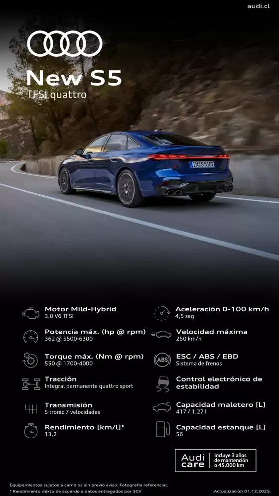 Catálogo Audi en Rancagua | New S5 TFSI quattro | 2026-01-03T00:00:00.000Z - 2026-01-17T00:00:00.000Z