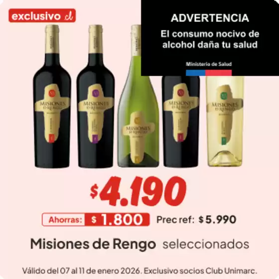 Catálogo Unimarc en Rancagua | Gangas exclusivas | 2026-01-07T00:00:00.000Z - 2026-01-11T00:00:00.000Z