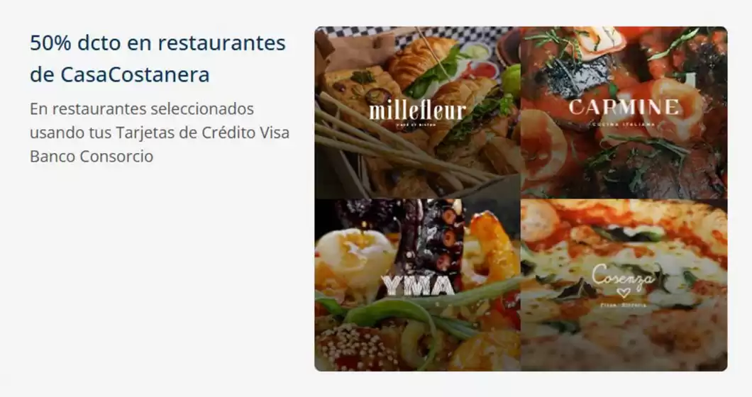 Catálogo Consorcio en La Cisterna | 50% dcto en restaurantes de CasaCostanera! | 2026-01-14T00:00:00.000Z - 2026-01-29T00:00:00.000Z