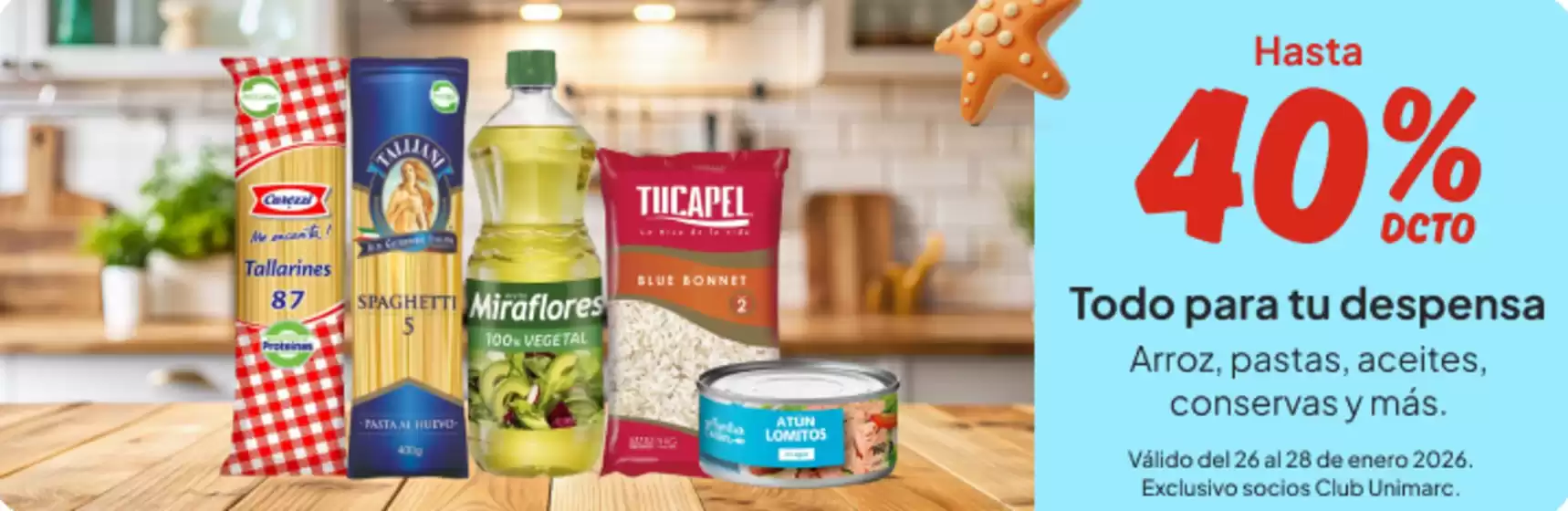 Catálogo Unimarc en Sagrada Familia | Grandes descuentos en productos seleccionados | 2026-01-26T00:00:00.000Z - 2026-01-28T00:00:00.000Z