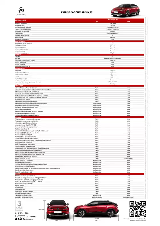 Catálogo Citroen en Arica | Citroen C4 ESPECIFICACIONES TÉCNICAS | 2026-01-28T00:00:00.000Z - 2027-05-31T00:00:00.000Z