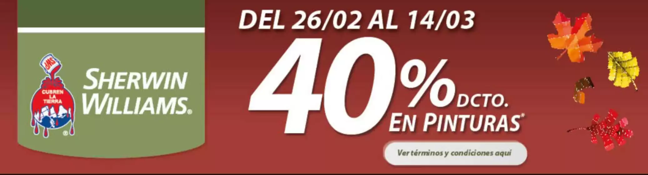 Catálogo Sherwin Williams en Santiago | 40% Dcto! | 2026-02-26T00:00:00.000Z - 2026-03-14T00:00:00.000Z