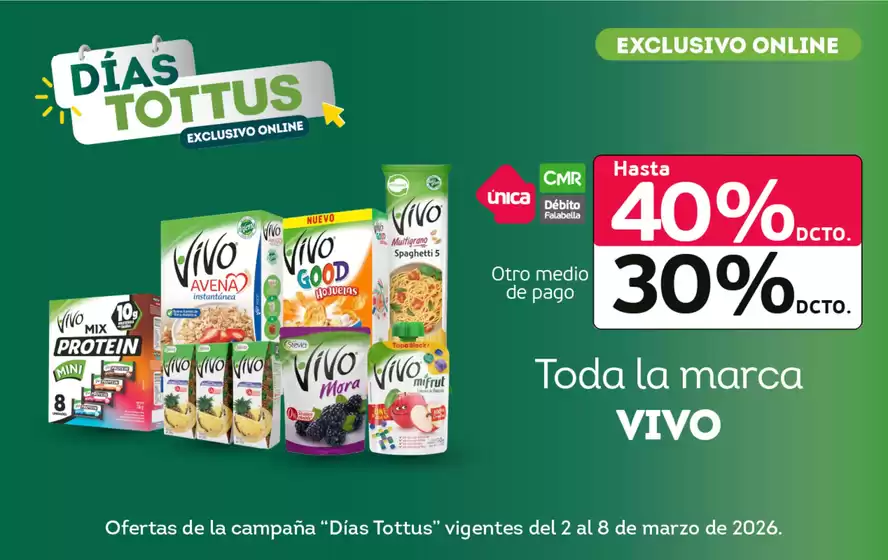 Catálogo Tottus en Angol | Excelente oferta para todos los clientes | 2026-03-02T00:00:00.000Z - 2026-03-08T00:00:00.000Z