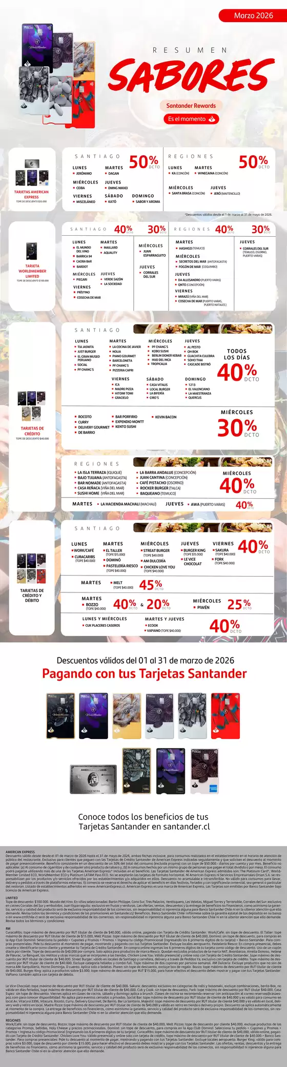 Catálogo Santander en Talca (Maule) | Sabores Marzo 2026 | 2026-03-17T00:00:00.000Z - 2026-03-31T00:00:00.000Z