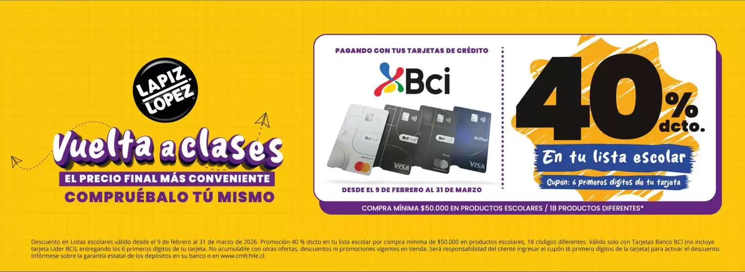 Catálogo Lápiz López en Arauco | 40% dcto! | 2026-03-18T00:00:00.000Z - 2026-03-31T00:00:00.000Z