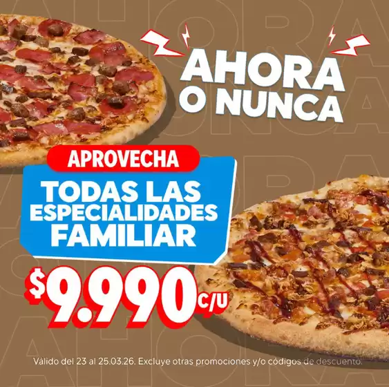 Catálogo Domino's Pizza en Santiago | Ofertas promocional! | 2026-03-25T00:00:00.000Z - 2026-03-25T00:00:00.000Z