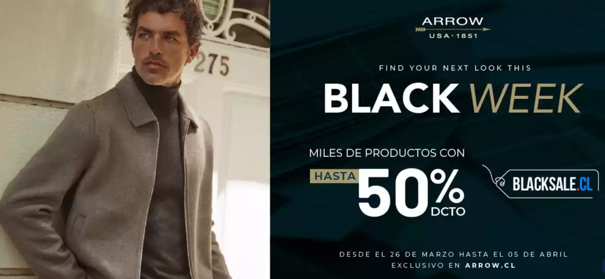 Catálogo Arrow en Santiago | Black week! Hasta 50% dcto. | 2026-03-30T00:00:00.000Z - 2026-04-05T00:00:00.000Z