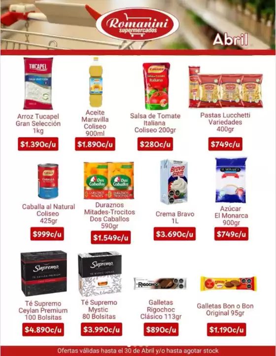 Catálogo Supermercados Romanini en San Vicente de Tagua Tagua | Ofertas exclusivos! | 2026-04-08T00:00:00.000Z - 2026-04-30T00:00:00.000Z