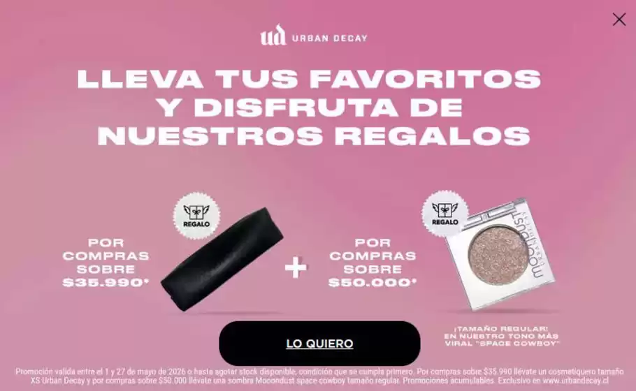 Catálogo Urban Decay en Putaendo | Ofertas promocional! | 2026-05-05T00:00:00.000Z - 2026-05-27T00:00:00.000Z