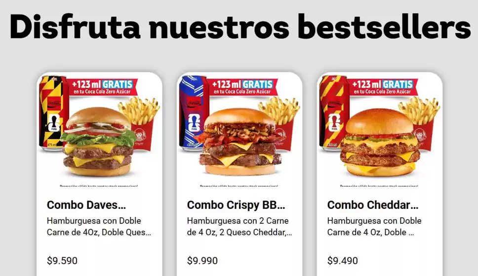 Catálogo Wendy's | Disfruta bestsellers! | 2026-05-20T00:00:00.000Z - 2026-09-30T00:00:00.000Z