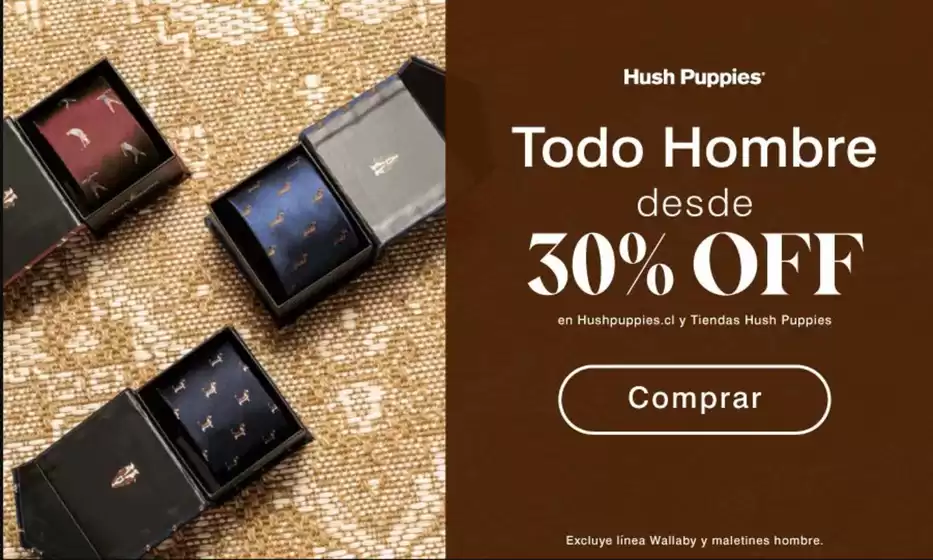 Catálogo Hush Puppies en Hualqui | Desde 30% Off! | 2026-06-17T00:00:00.000Z - 2026-07-01T00:00:00.000Z