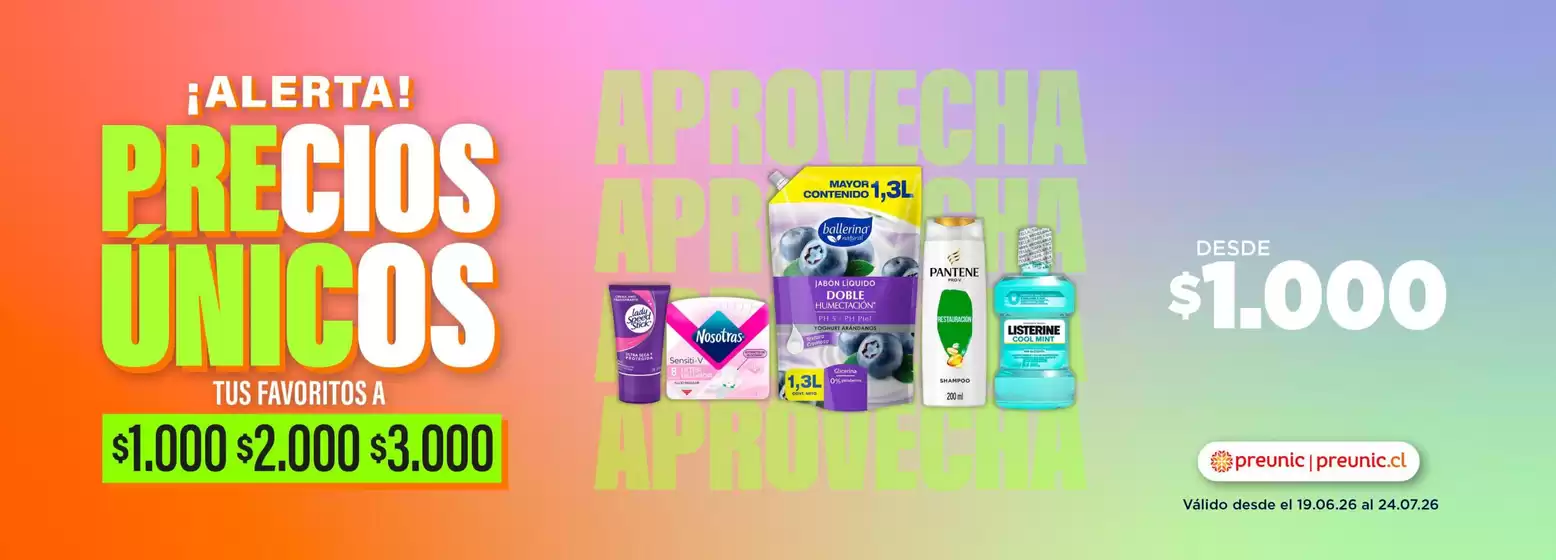 Catálogo PreUnic | Ofertas principales para todos los cazadores de gangas | 2026-06-19T00:00:00.000Z - 2026-07-24T00:00:00.000Z