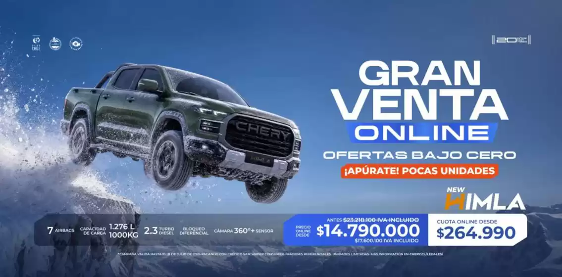Catálogo Chery Motors en Valparaíso | Ofertas exclusivos! | 2026-07-03T00:00:00.000Z - 2026-07-31T00:00:00.000Z