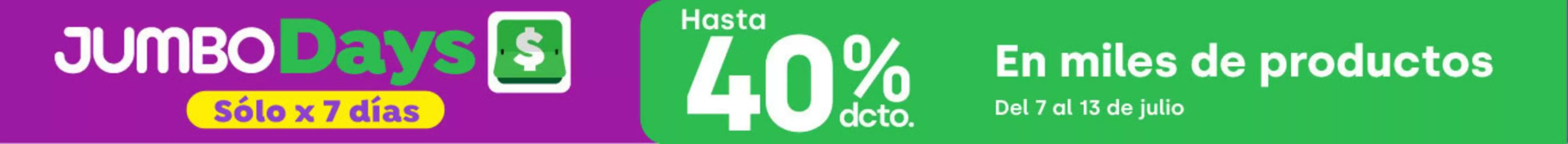 Catálogo Jumbo en Porvenir | Ofertas para cazadores de gangas | 2026-07-07T00:00:00.000Z - 2026-07-13T00:00:00.000Z