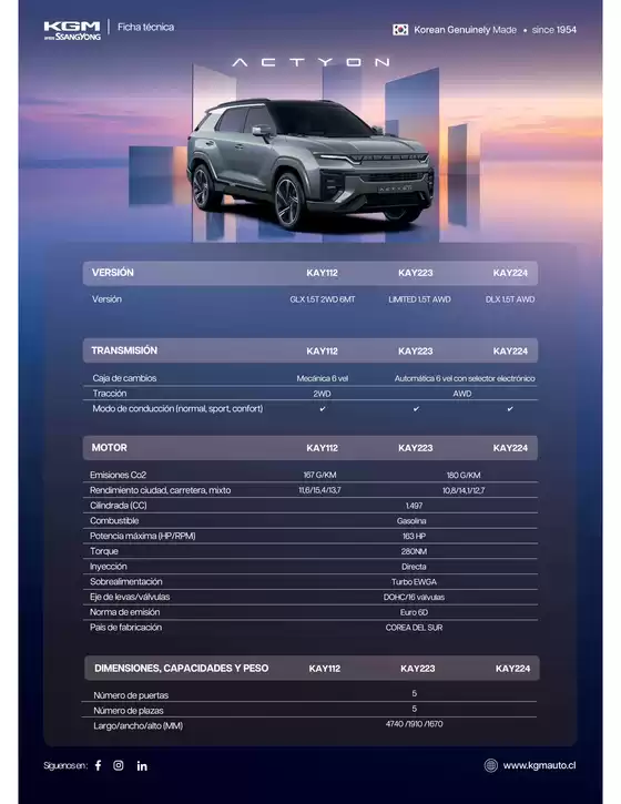 Catálogo SsangYong | Actyon | 2026-07-06T00:00:00.000Z - 2027-12-31T00:00:00.000Z