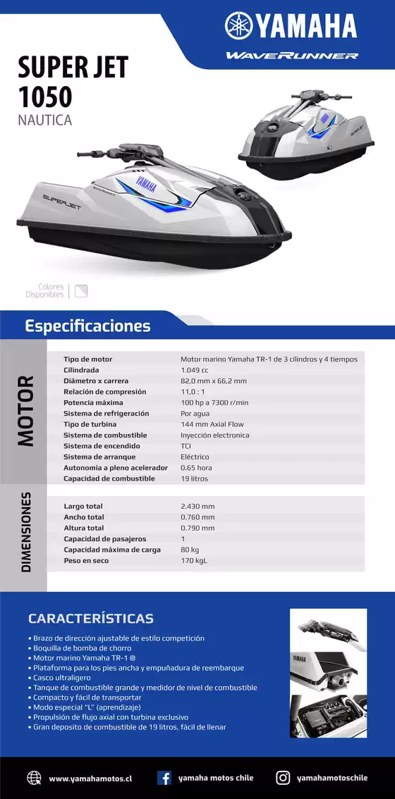 Catálogo Yamaha en San Carlos | SUPERJET 1050 | 2026-07-13T00:00:00.000Z - 2027-07-31T00:00:00.000Z