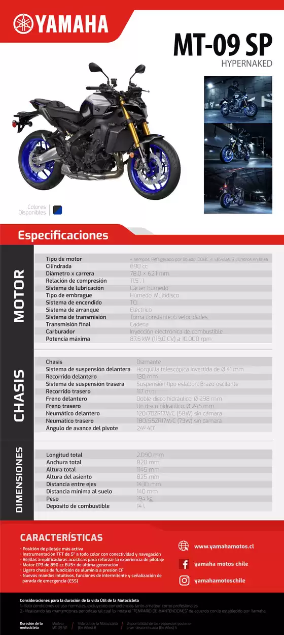 Catálogo Yamaha en Rancagua | MT 09 SP 2 | 2026-07-13T00:00:00.000Z - 2027-07-31T00:00:00.000Z