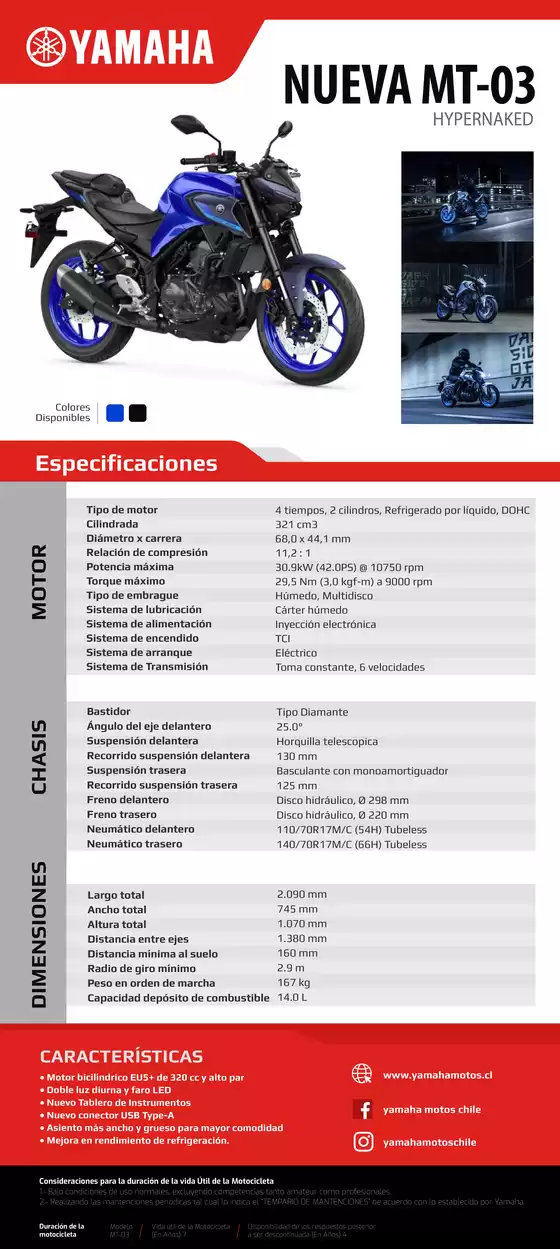 Catálogo Yamaha en Rancagua | NUEVA MT 03 | 2026-07-13T00:00:00.000Z - 2027-07-31T00:00:00.000Z