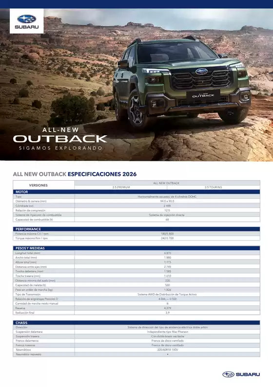 Catálogo Subaru en San Carlos | Spec all new outback a4 web | 2026-01-01T00:00:00.000Z - 2026-12-31T00:00:00.000Z