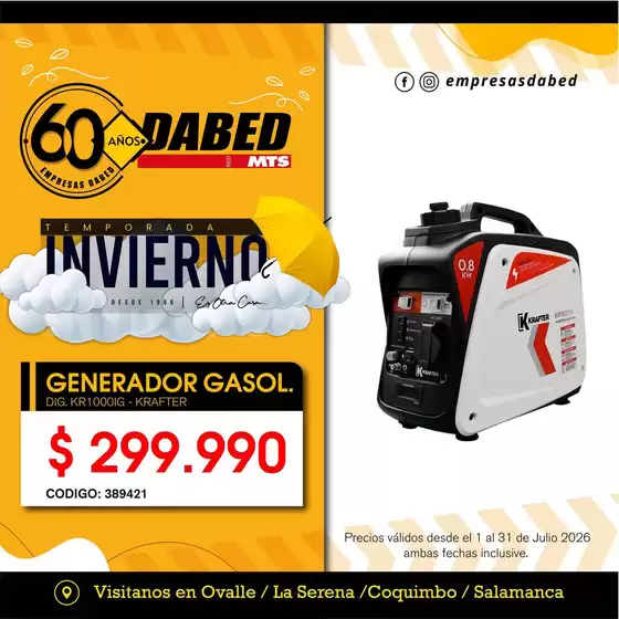 Catálogo Dabed en Providencia | Excelente oferta para todos los clientes | 2026-07-01T00:00:00.000Z - 2026-07-31T00:00:00.000Z