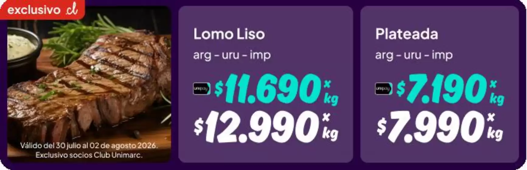 Catálogo Unimarc en La Calera | Nuestras mejores gangas | 2026-07-30T00:00:00.000Z - 2026-08-02T00:00:00.000Z
