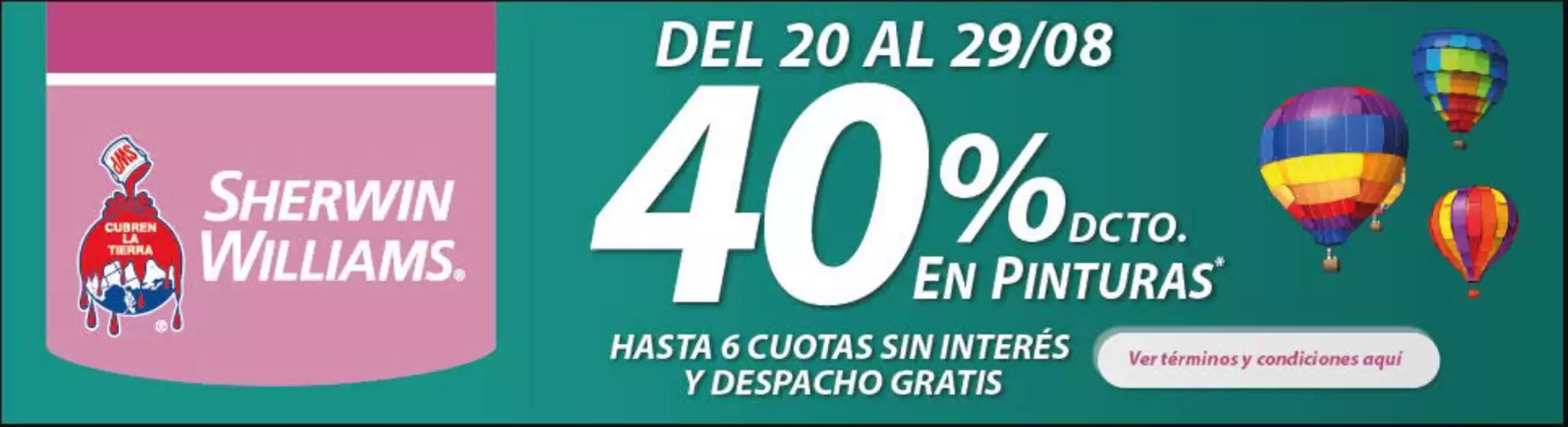 Catálogo Sherwin Williams | 40% dcto. | 2026-08-19T00:00:00.000Z - 2026-08-29T00:00:00.000Z