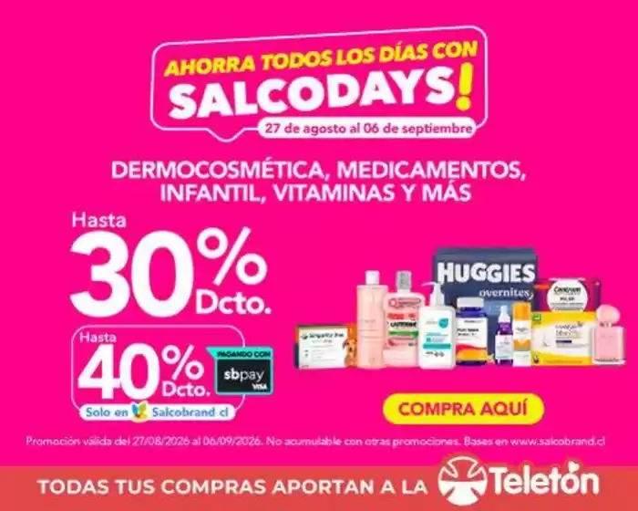 Catálogo Salcobrand en Dalcahue | Ahorra ahora con nuestras ofertas | 2026-08-27T00:00:00.000Z - 2026-09-06T00:00:00.000Z