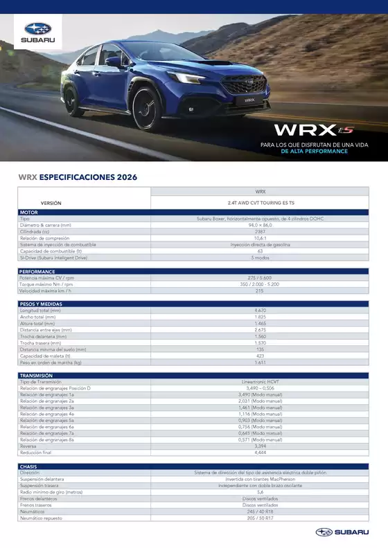 Catálogo Subaru en Santiago | Spec wrx 2026 a4 13526 | 2026-01-01T00:00:00.000Z - 2026-12-31T00:00:00.000Z