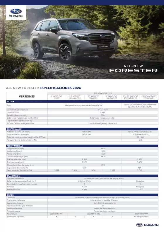 Catálogo Subaru en Santiago | Spec all new forester 2026 a4 web compressed | 2026-01-01T00:00:00.000Z - 2026-12-31T00:00:00.000Z