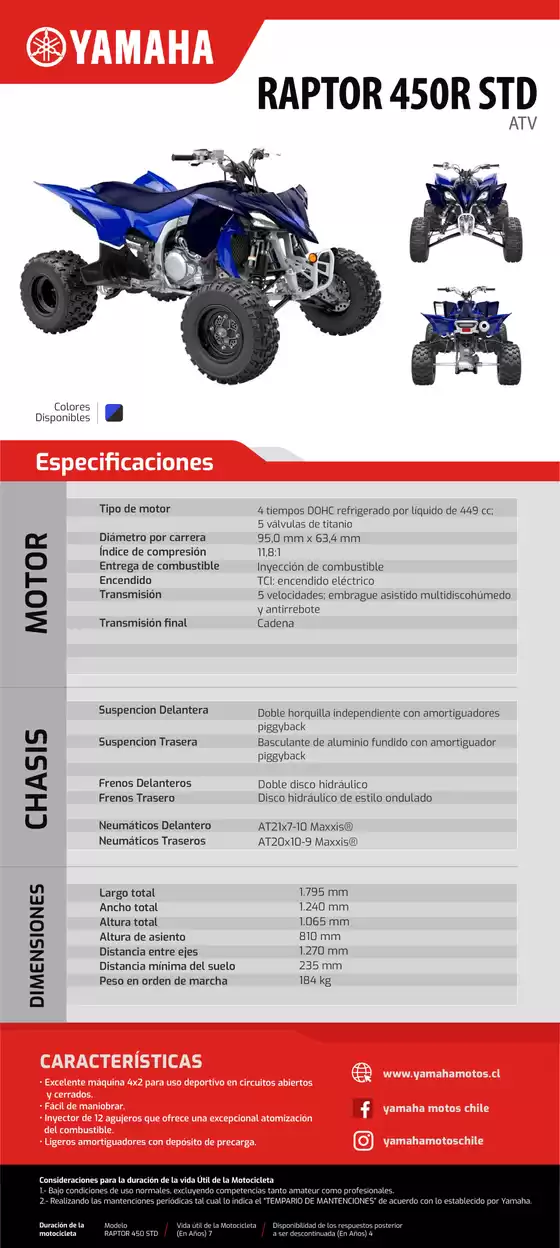 Catálogo Yamaha en Los Andes | RAPTOR 450R STD 2 | 2026-09-15T00:00:00.000Z - 2026-09-29T00:00:00.000Z