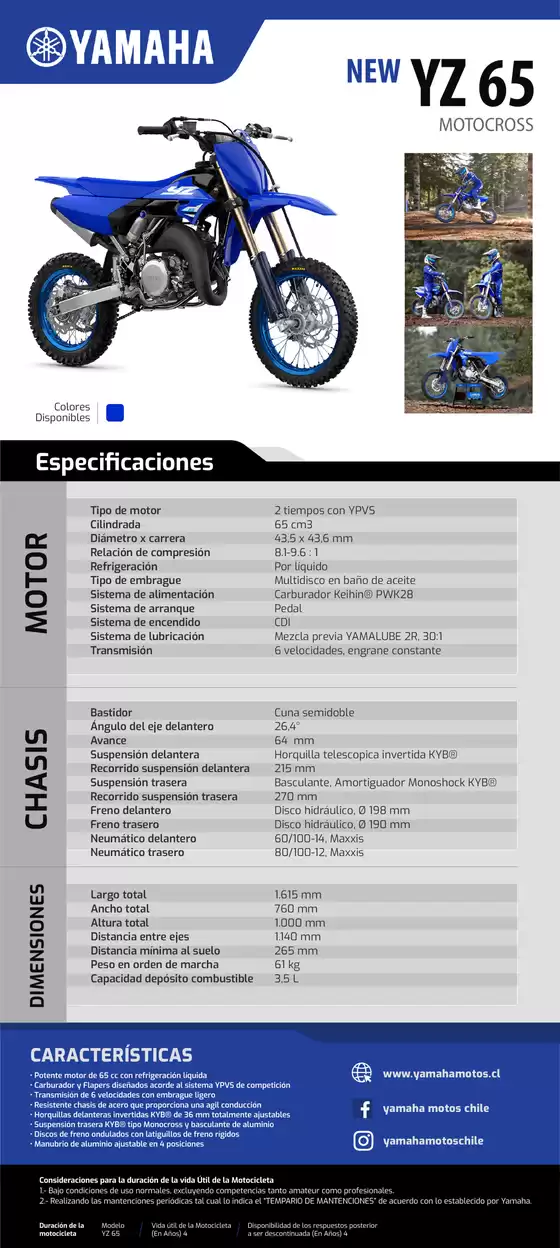 Catálogo Yamaha | YZ 65 2025 1 | 2026-09-15T00:00:00.000Z - 2026-09-29T00:00:00.000Z