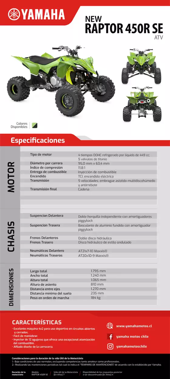 Catálogo Yamaha en Los Andes | RAPTOR 450R SE 4 | 2026-09-15T00:00:00.000Z - 2026-09-29T00:00:00.000Z