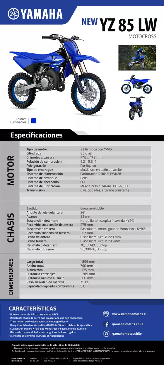 Catálogo Yamaha | YZ 85 1 | 2026-09-15T00:00:00.000Z - 2026-09-29T00:00:00.000Z
