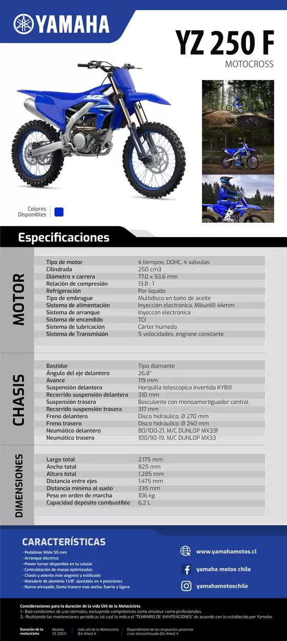 Catálogo Yamaha | YZ 250 F 3 | 2026-09-15T00:00:00.000Z - 2026-09-29T00:00:00.000Z