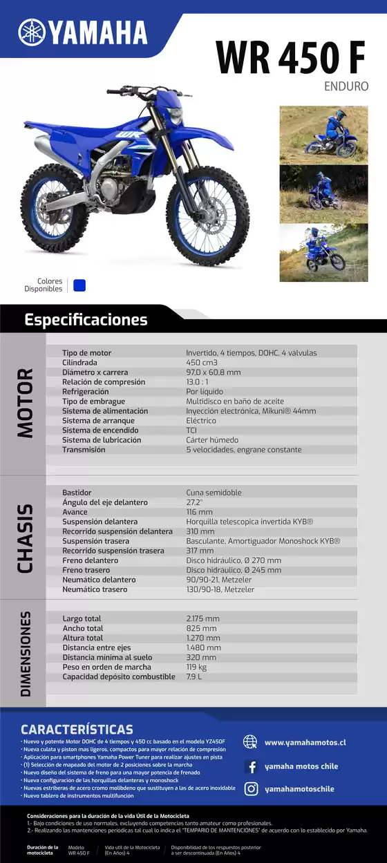 Catálogo Yamaha | WR 450F 4 | 2026-09-15T00:00:00.000Z - 2026-09-29T00:00:00.000Z